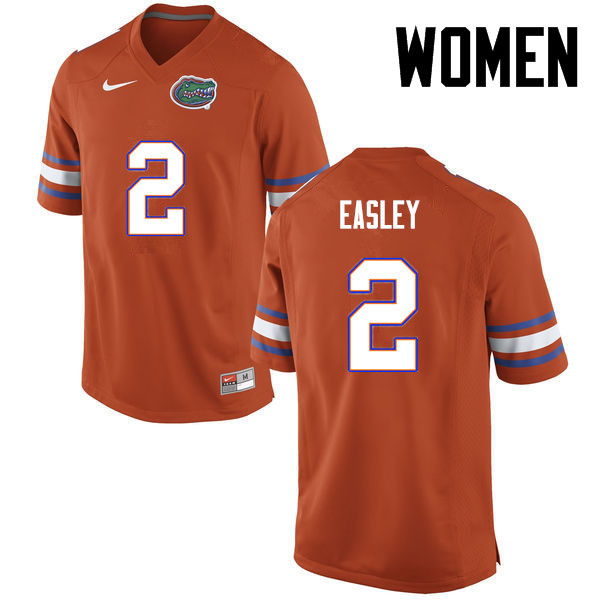 Women Florida Gators #2 Dominique Easley College Football Jerseys-Orange